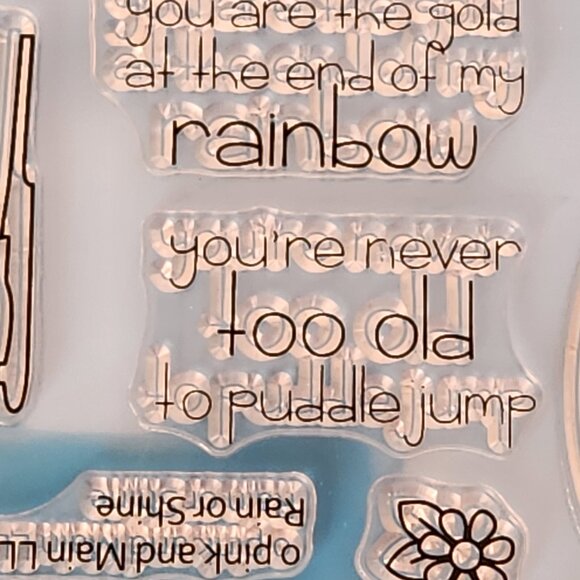 #44 - (3) Stamp Sets - Friendship Rainbow Hello Flowers Telephone Birthday - Picture 5 of 11